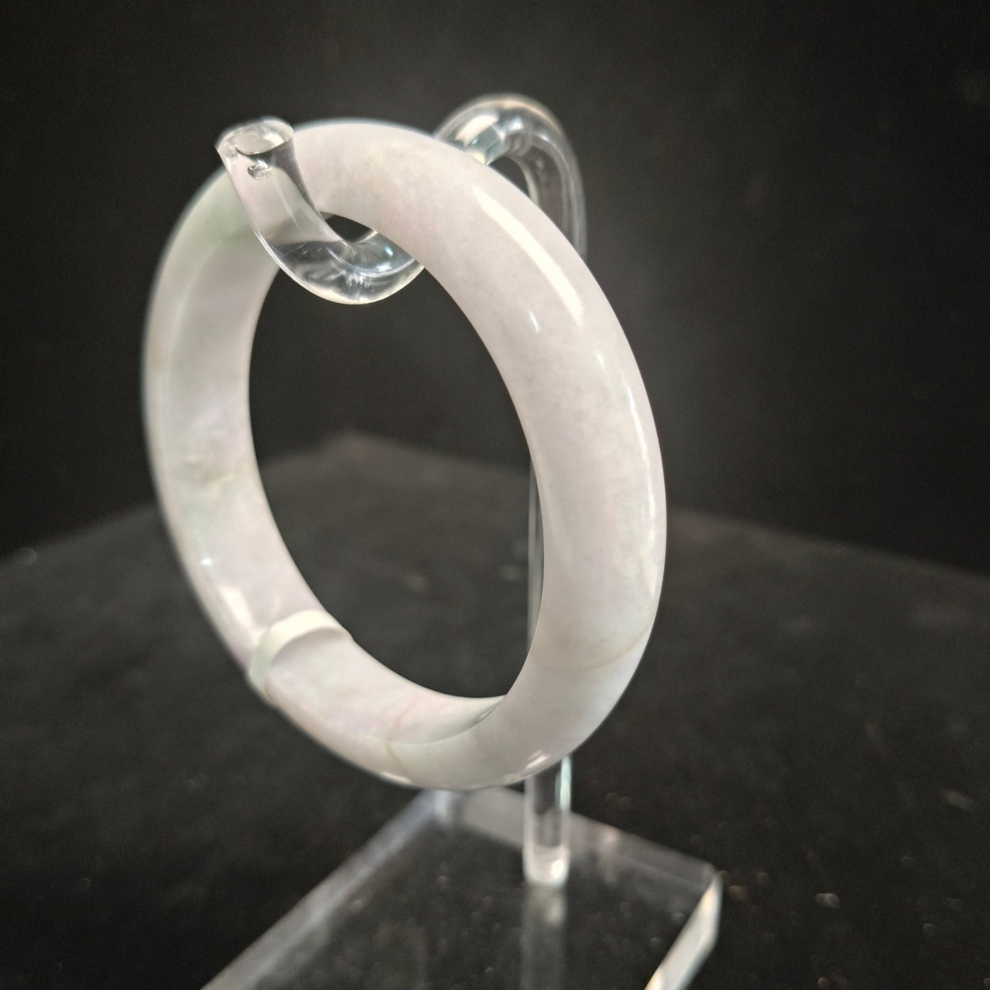 23. Pale Lavender and Green Jade Bangle