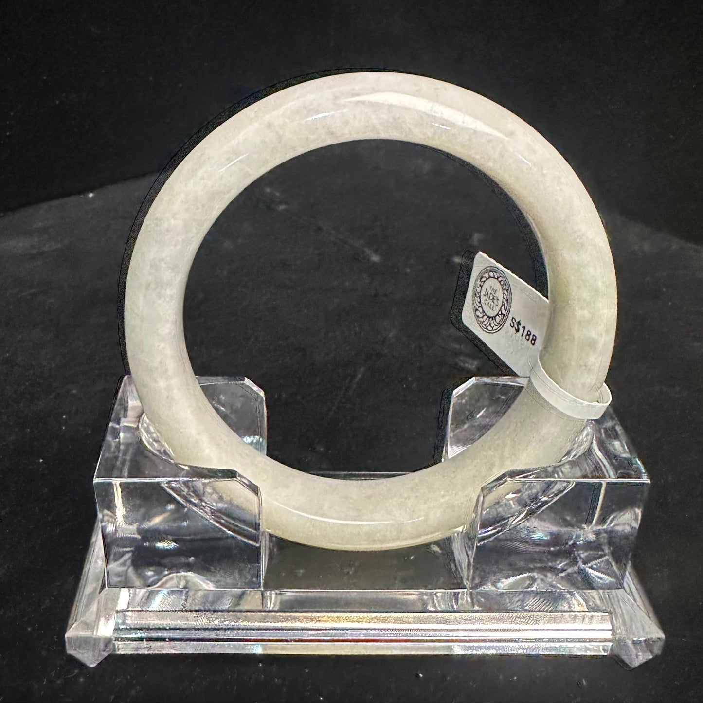 27. Frosty White Jade Bangle
