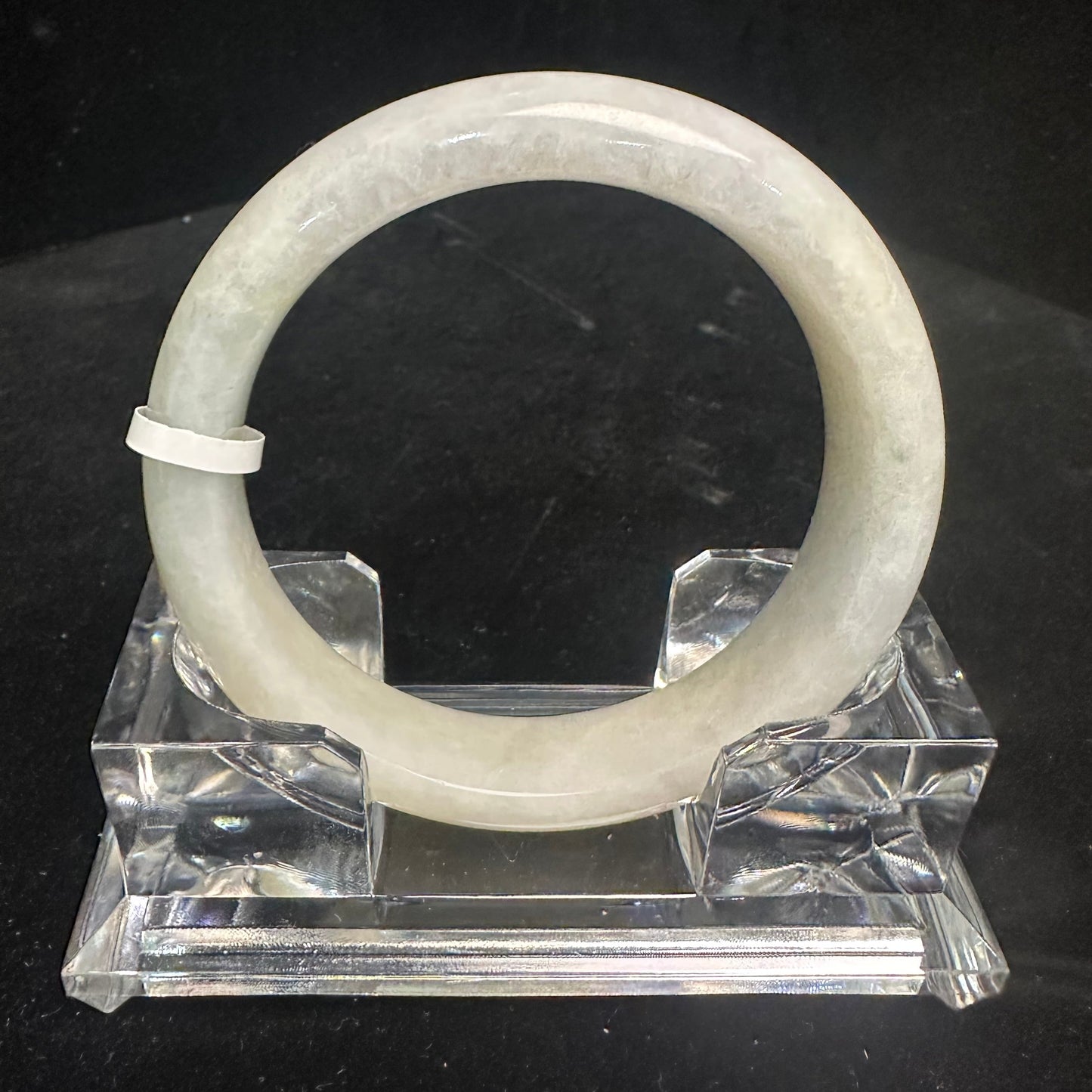 27. Frosty White Jade Bangle