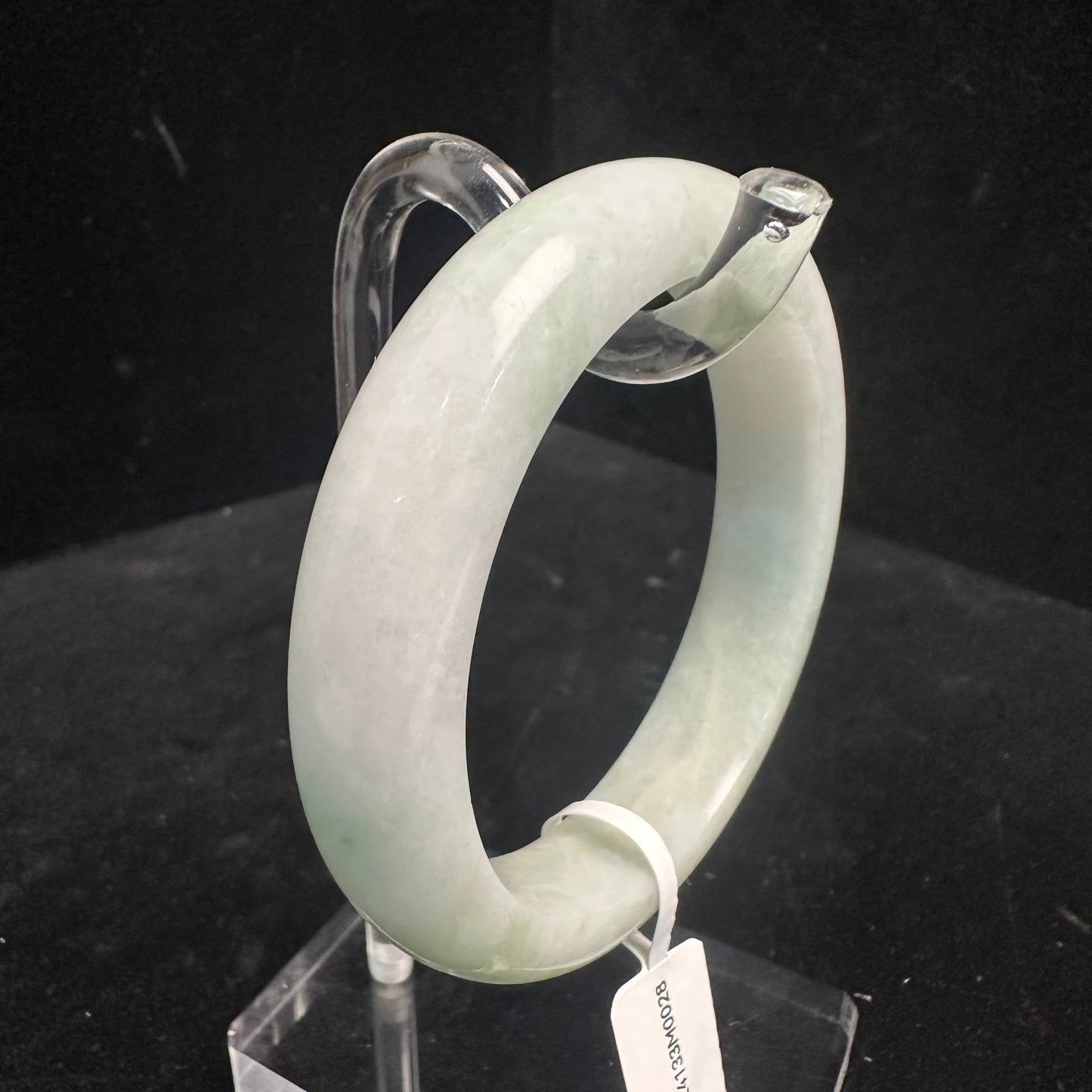 28. Pale Green and White Jade Bangle