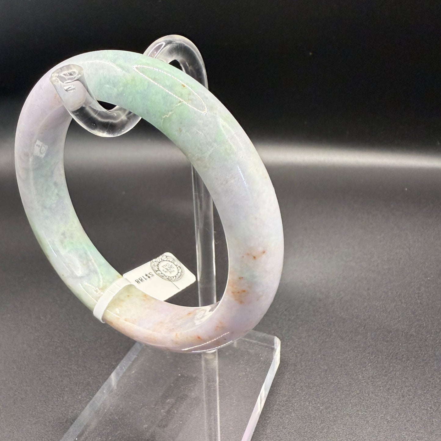 29. Green and Lavender with Stardust Jade Bangle