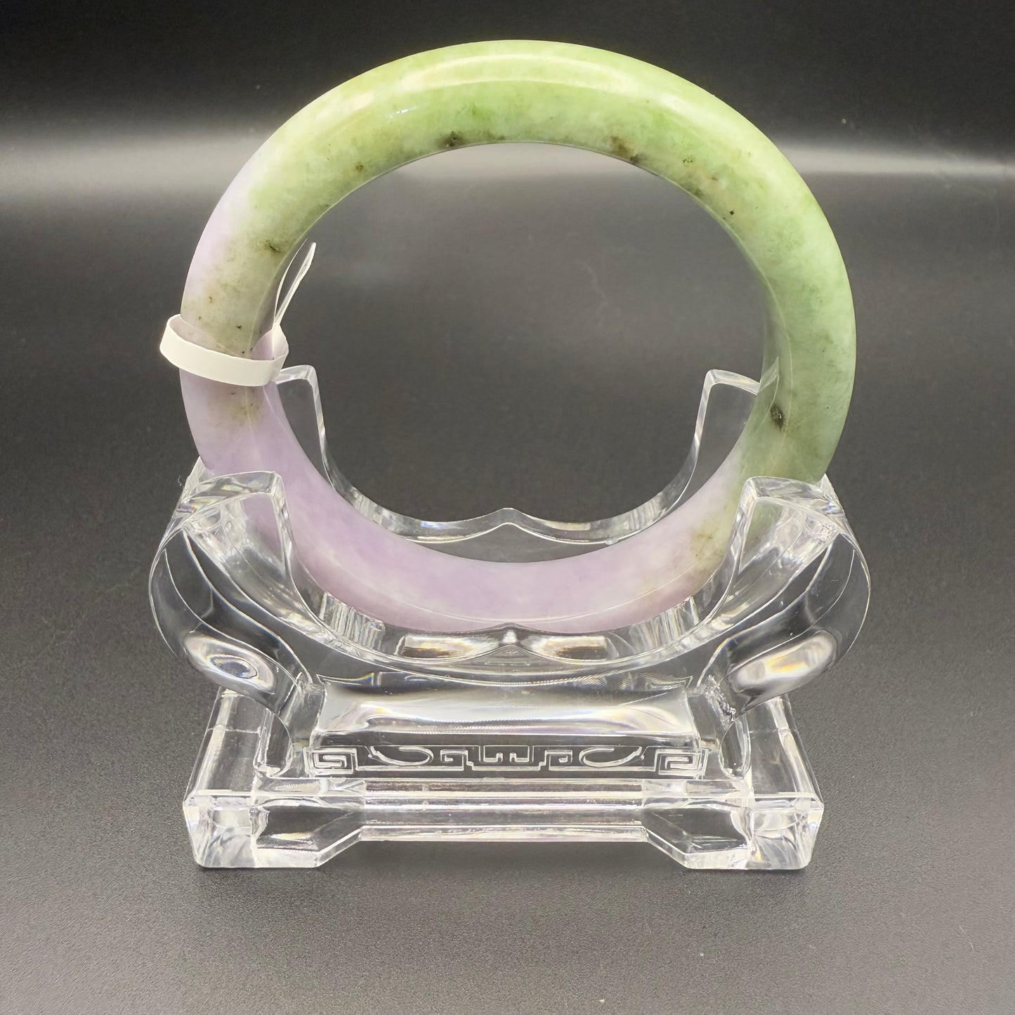 32. Half Purple and Green Jade Bangle