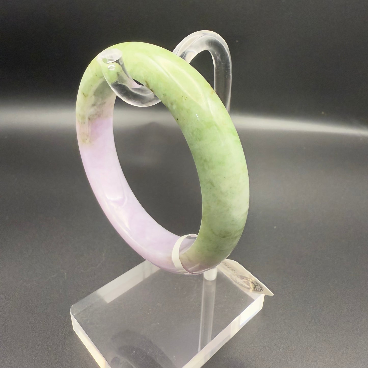 32. Half Purple and Green Jade Bangle