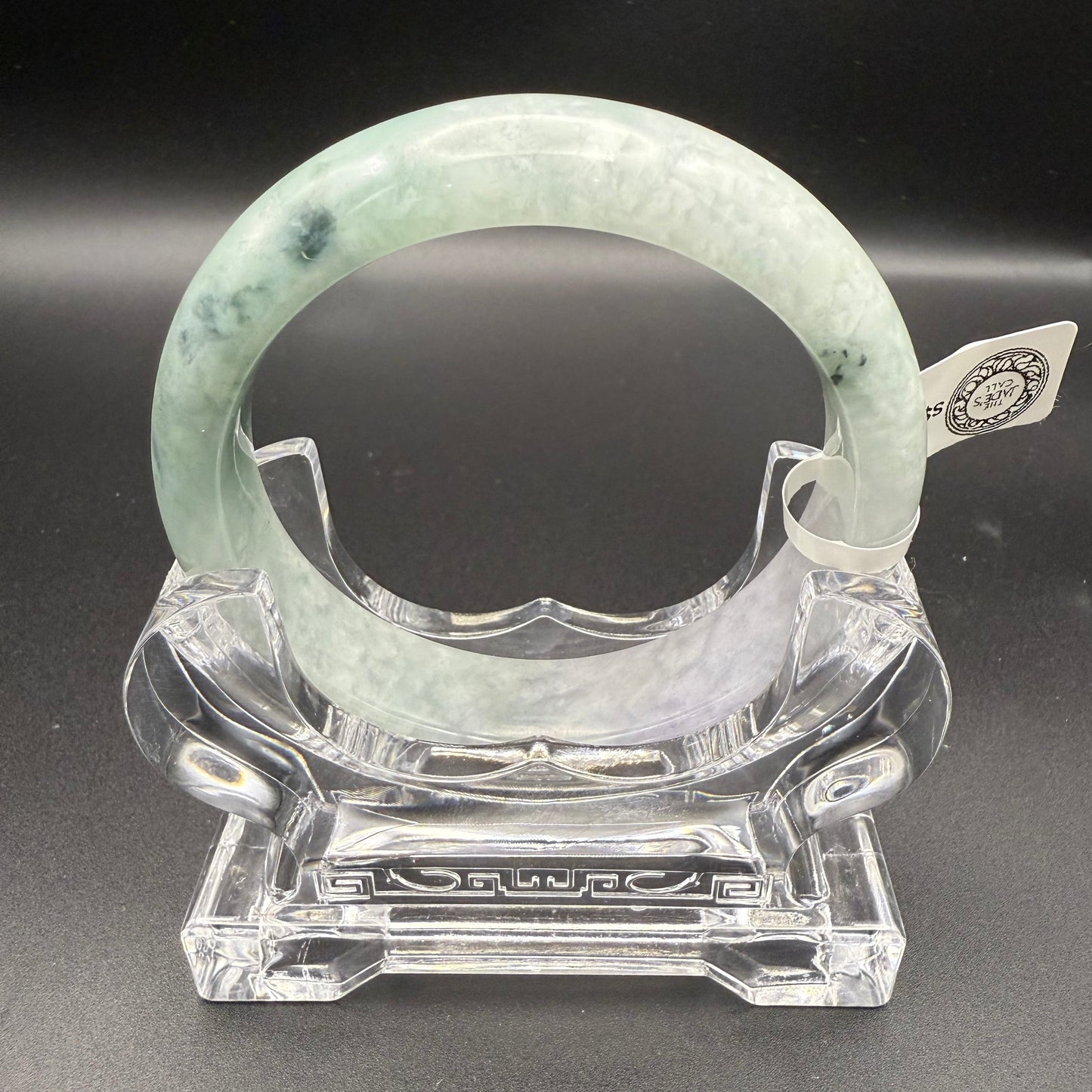 44. snow cotton green and purple jade bangle