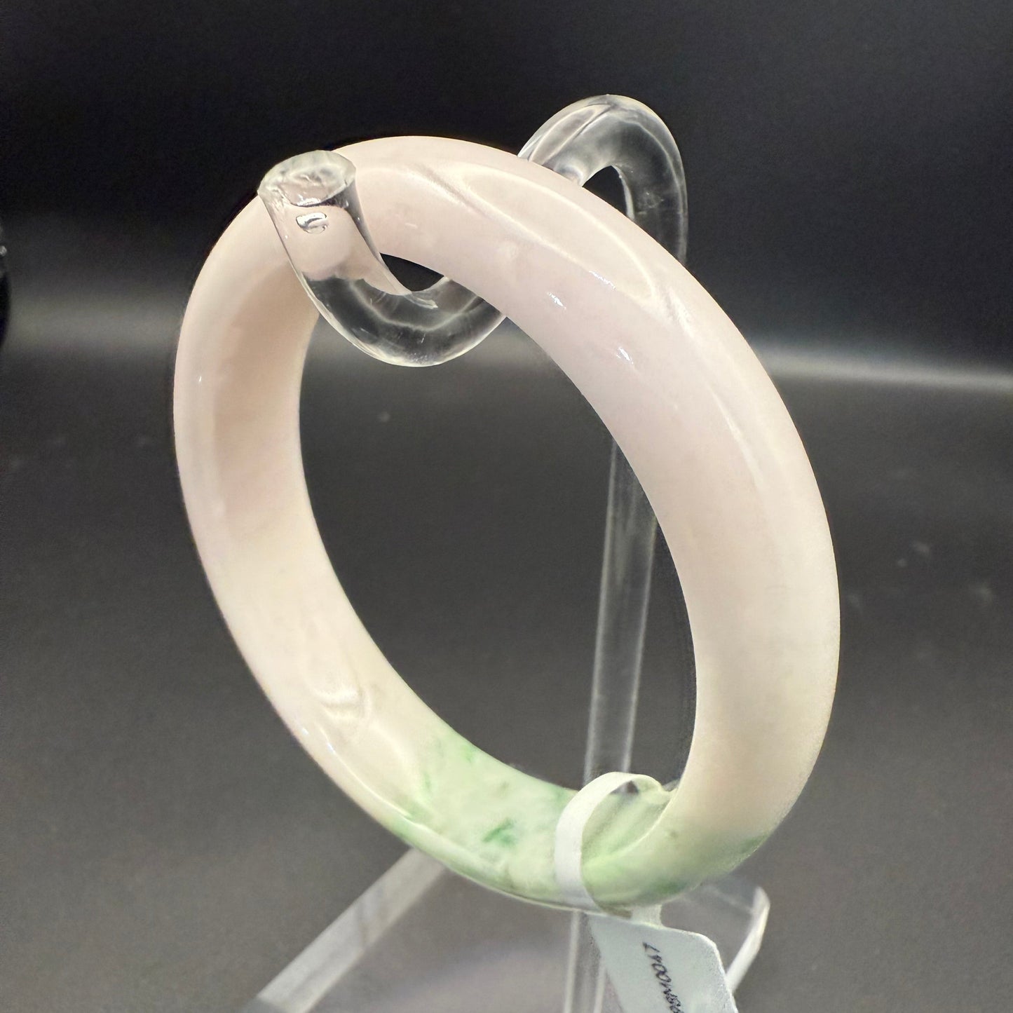 47. Milky pink with jade green bangle