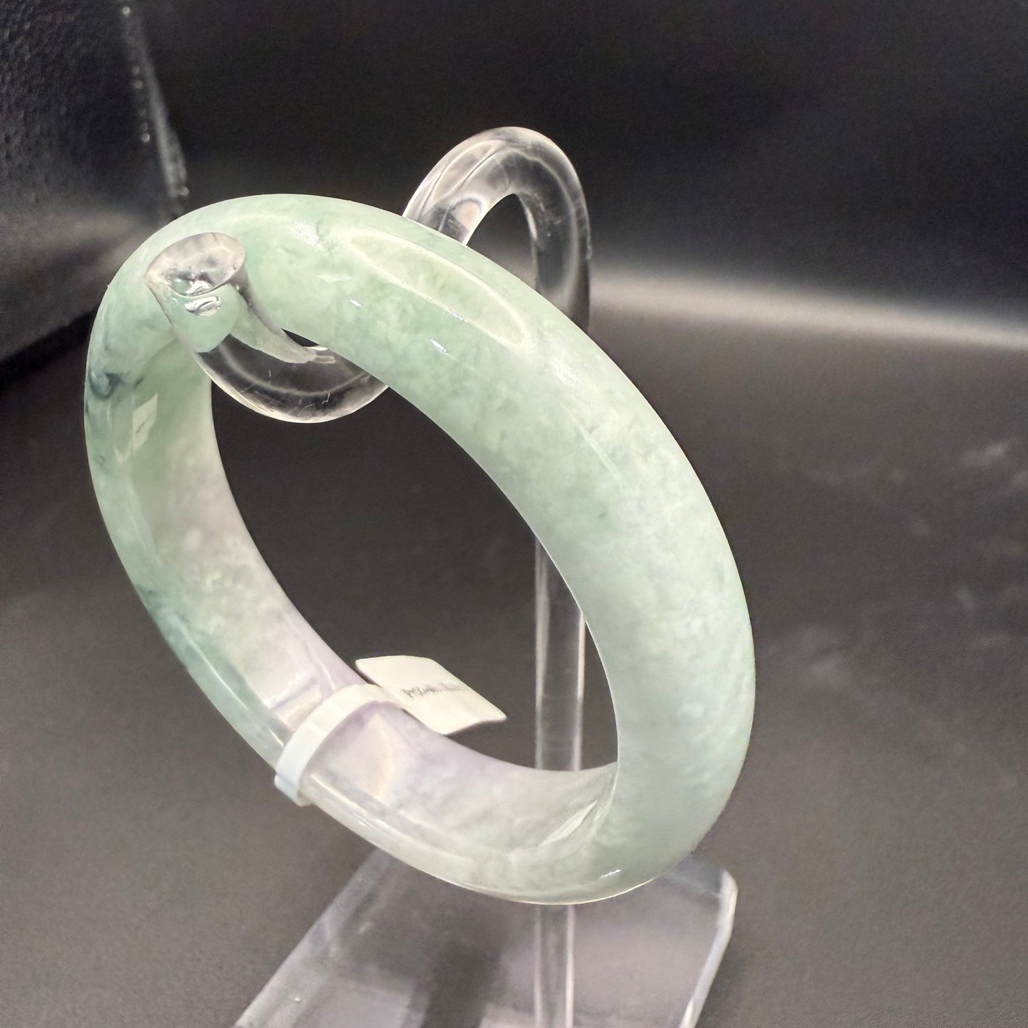 48. Green with snowflakes jade bangle
