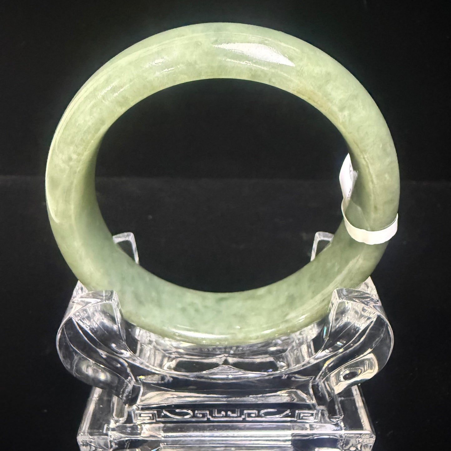 53. Broad flawless lake green Jade bangles