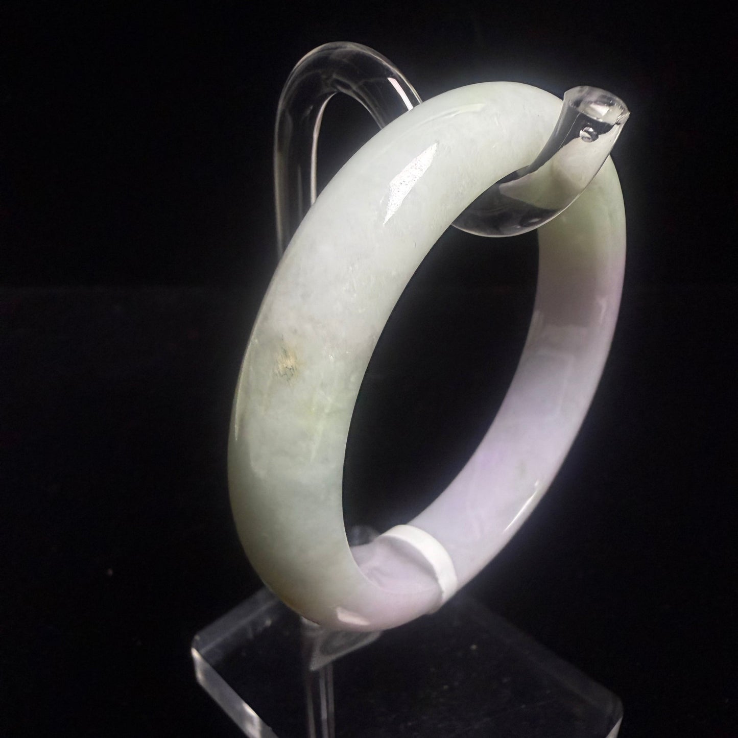 56. Lavender with green Jade Bangle