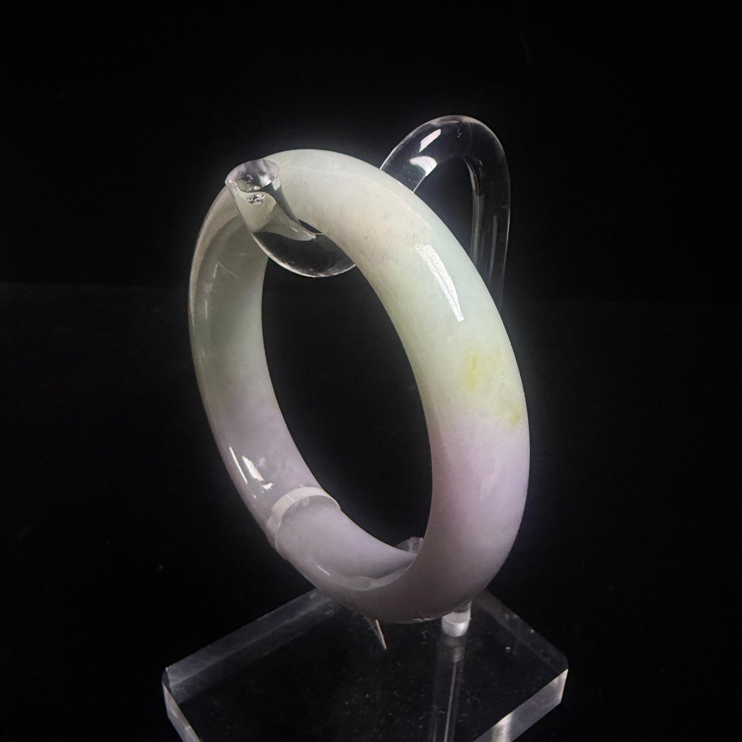 56. Lavender with green Jade Bangle