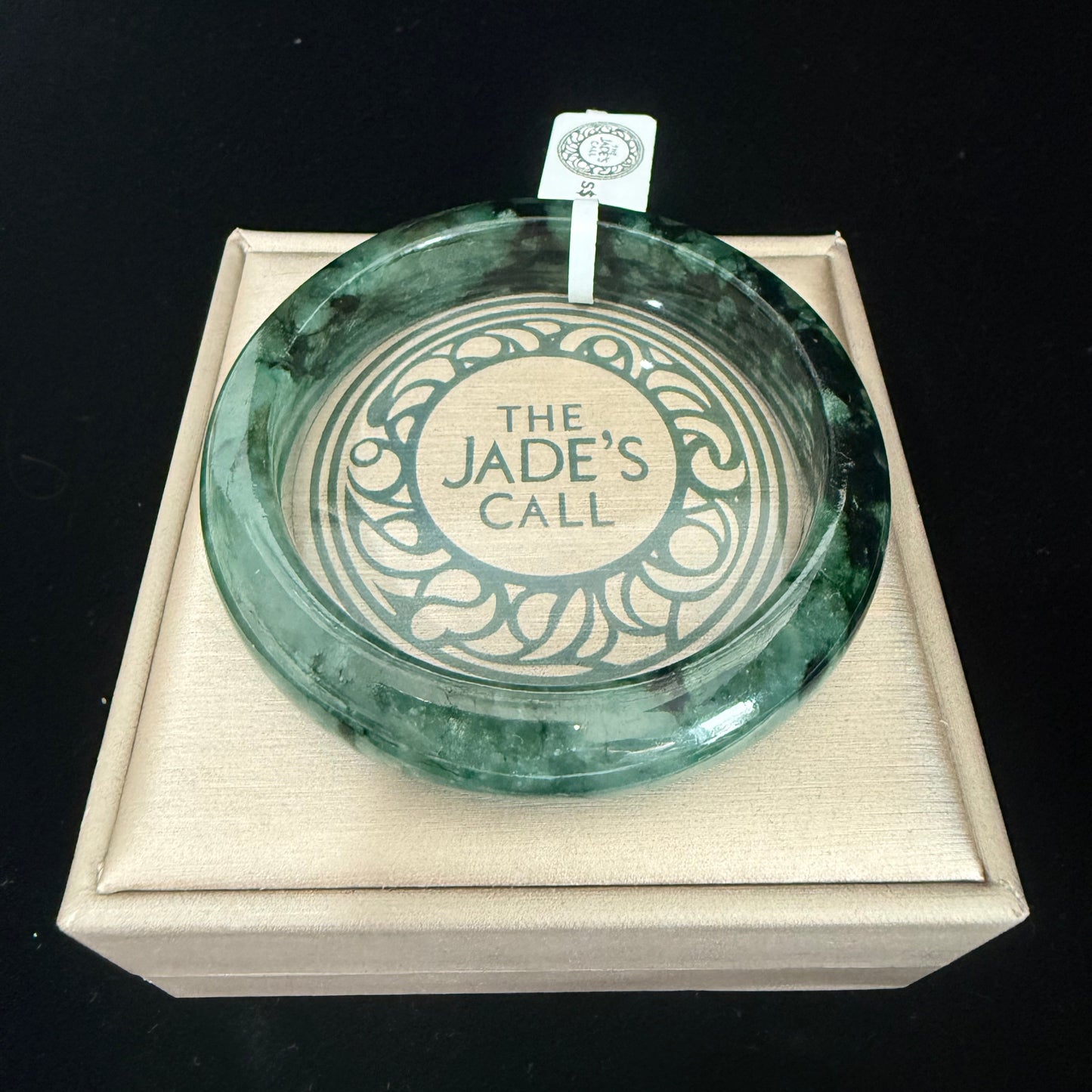60. Dark green with black touches Jade bangle
