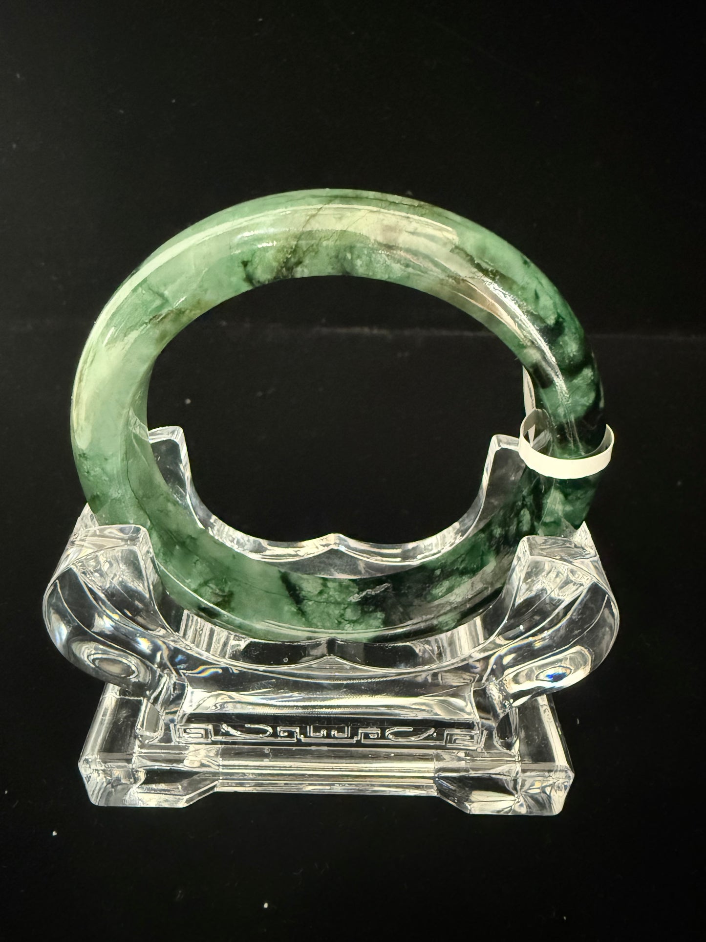 60. Dark green with black touches Jade bangle