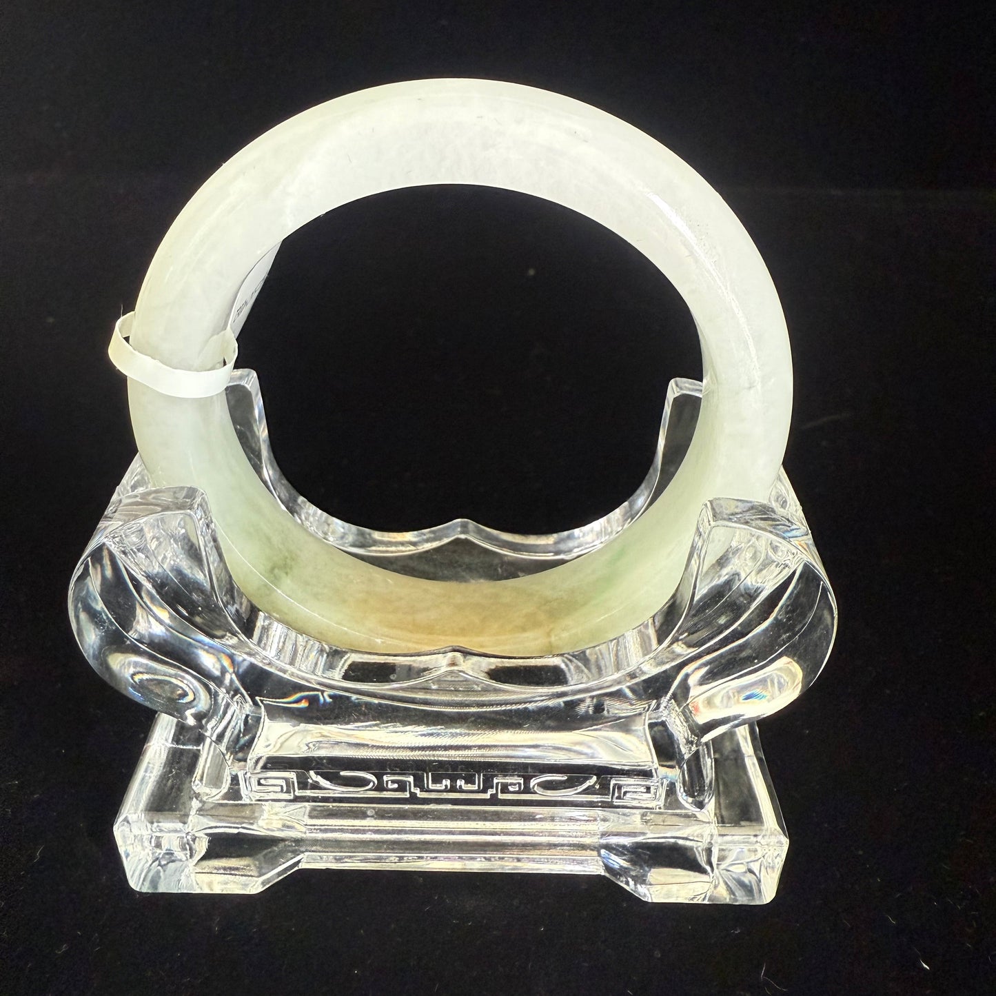 62. White with yellow Jade bangle