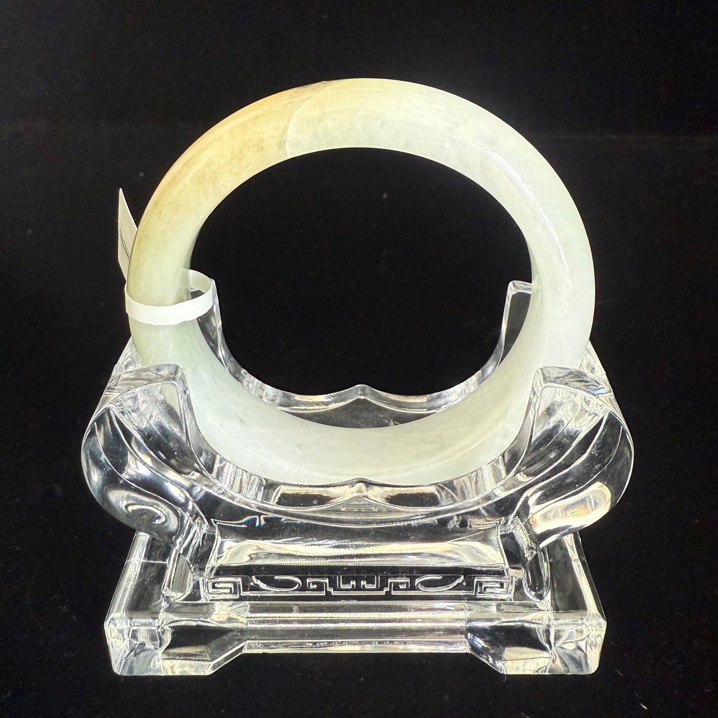 62. White with yellow Jade bangle