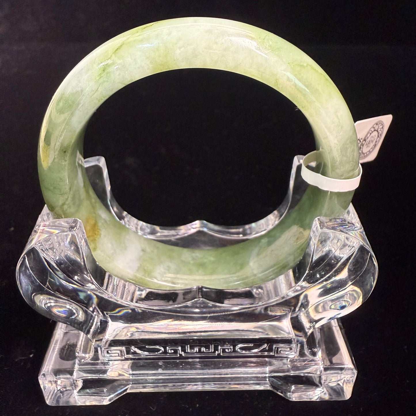 64. Green mix white Jade bangle