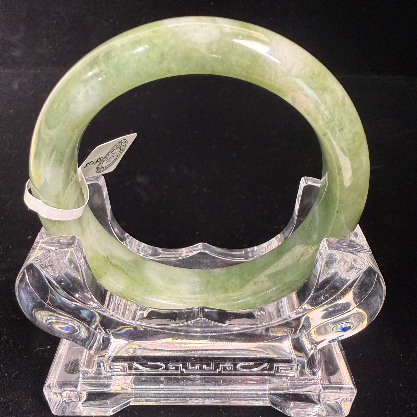 64. Green mix white Jade bangle