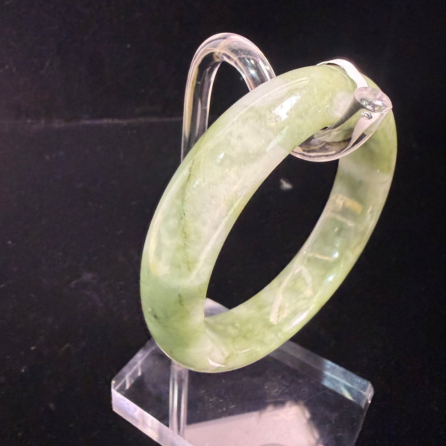 64. Green mix white Jade bangle