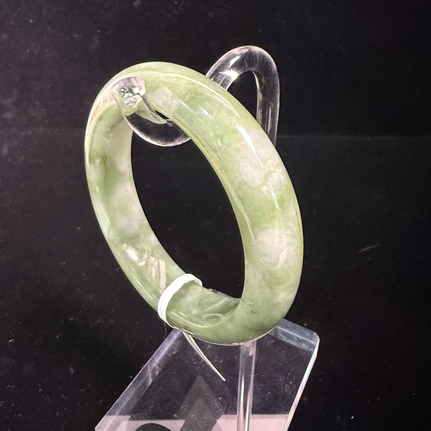 64. Green mix white Jade bangle