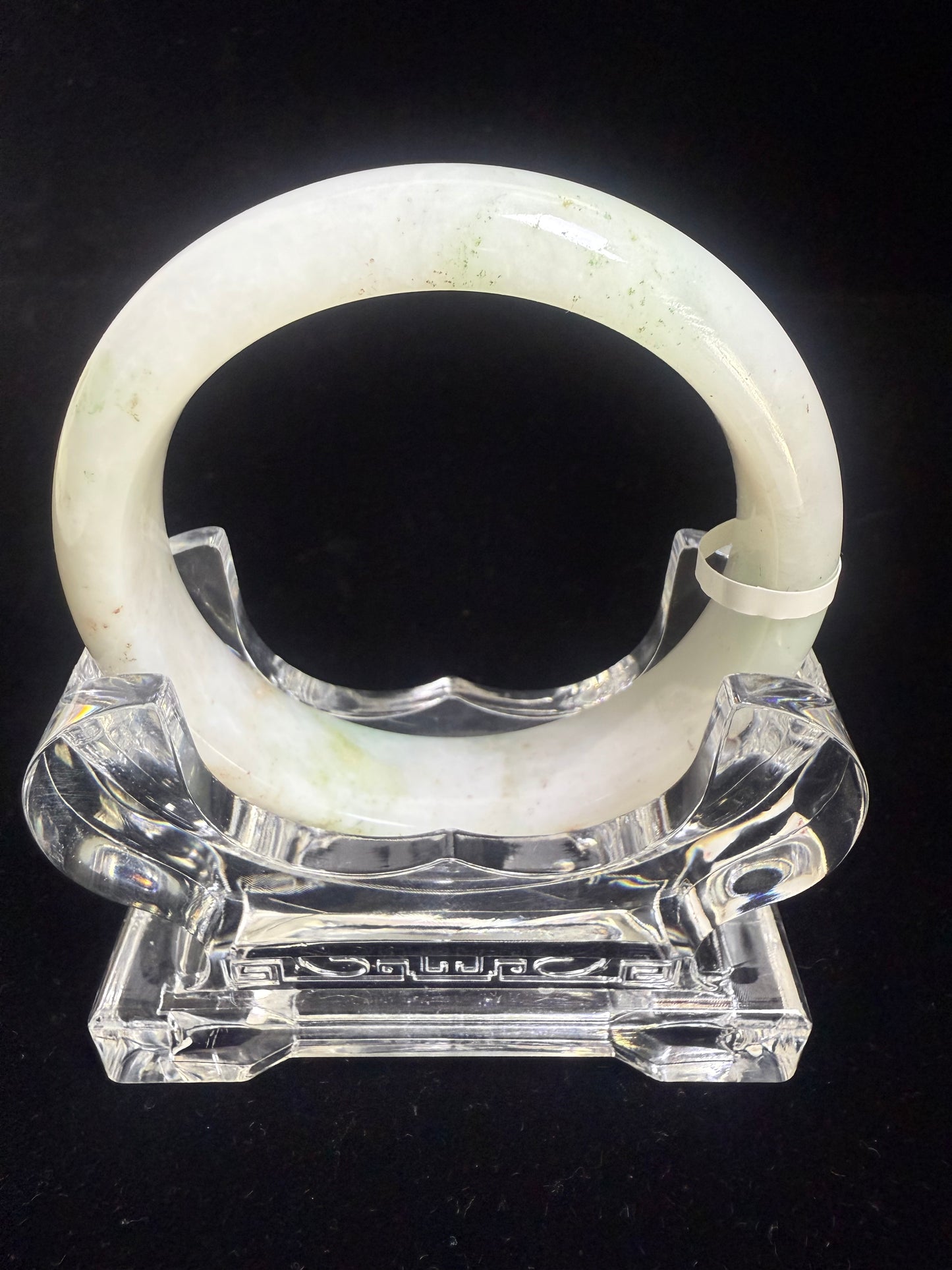70. Light tint with gold speckles Jade bangle