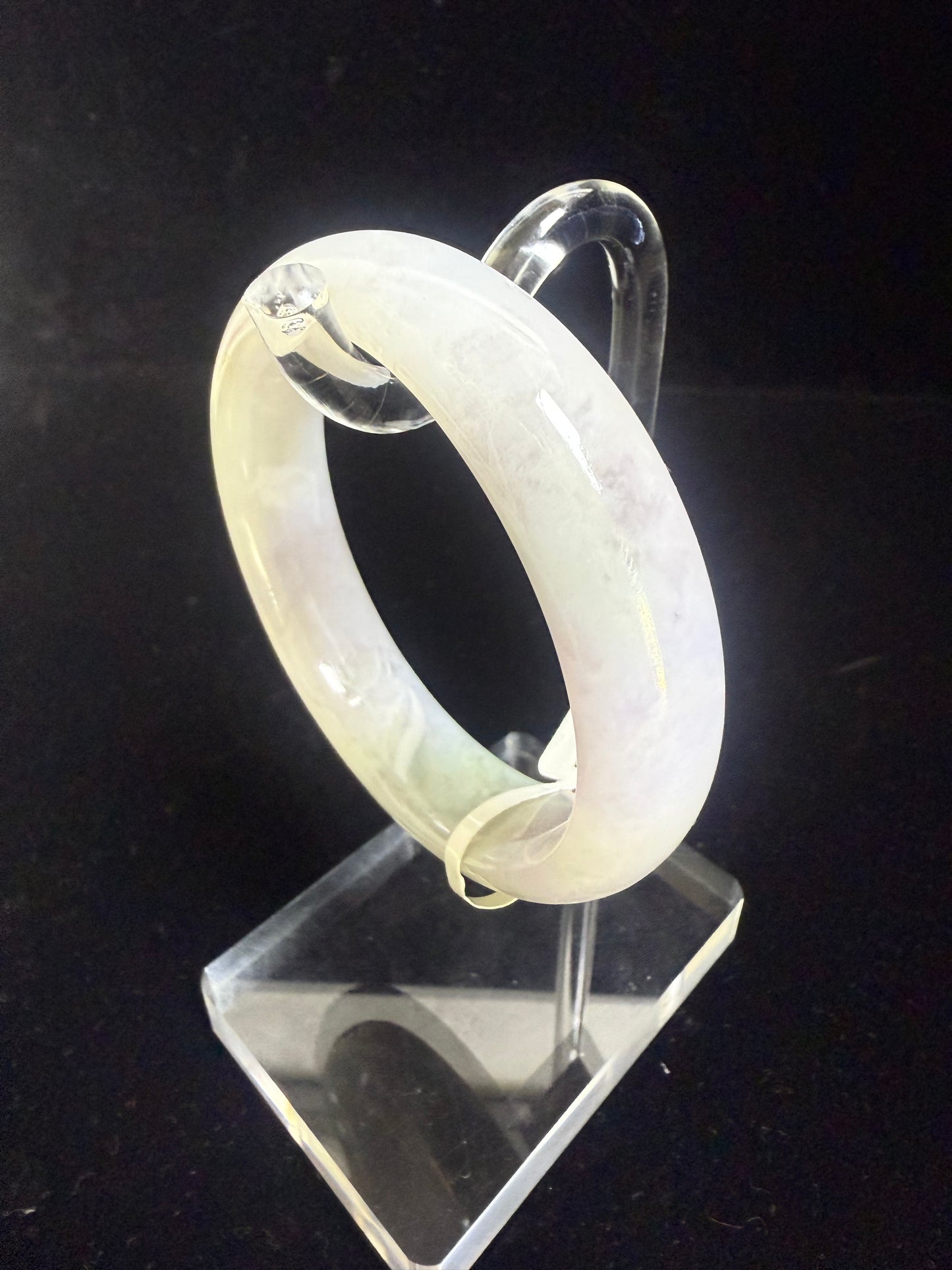 71. Light lavender, green, jade bangle