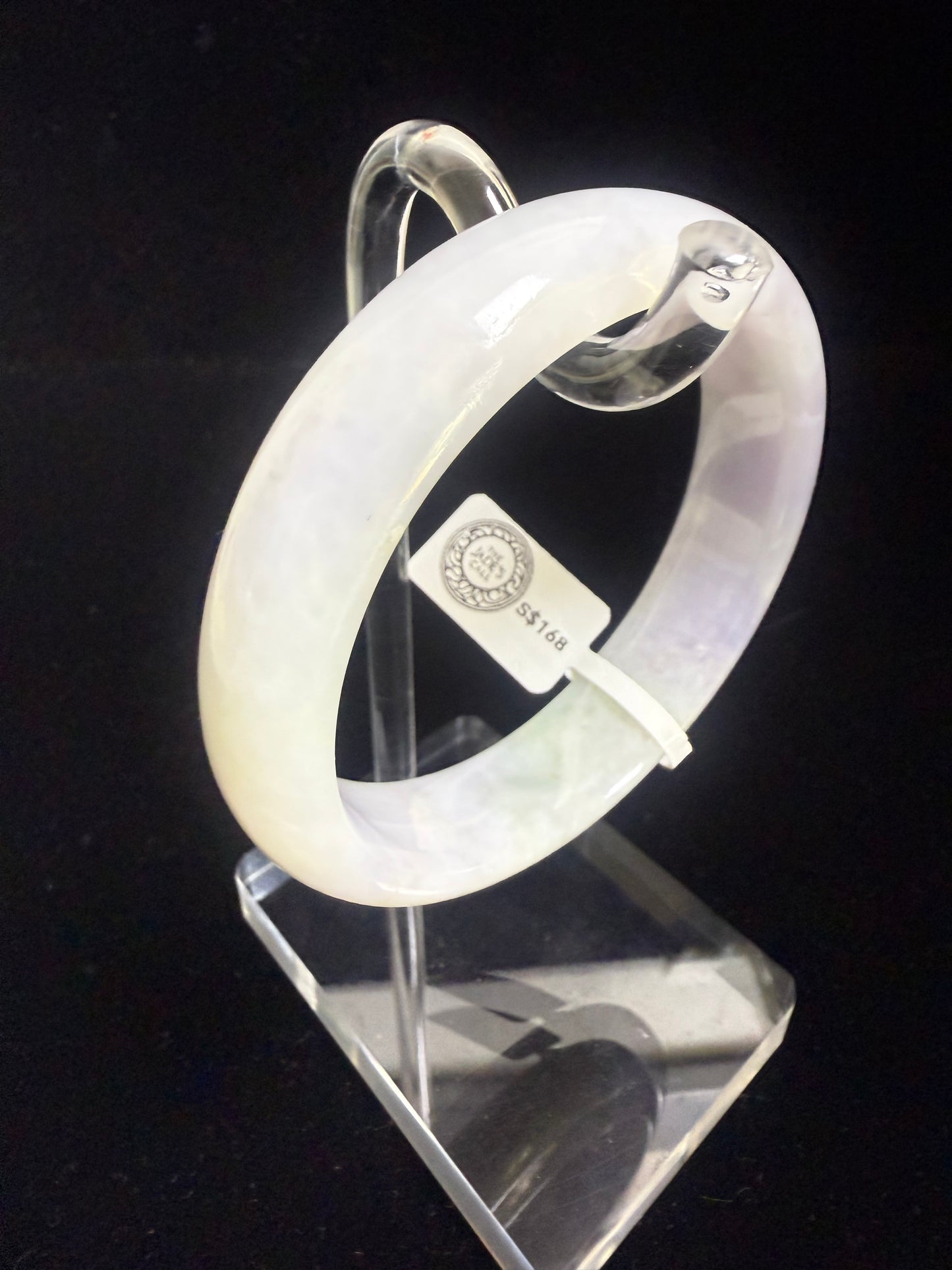 71. Light lavender, green, jade bangle