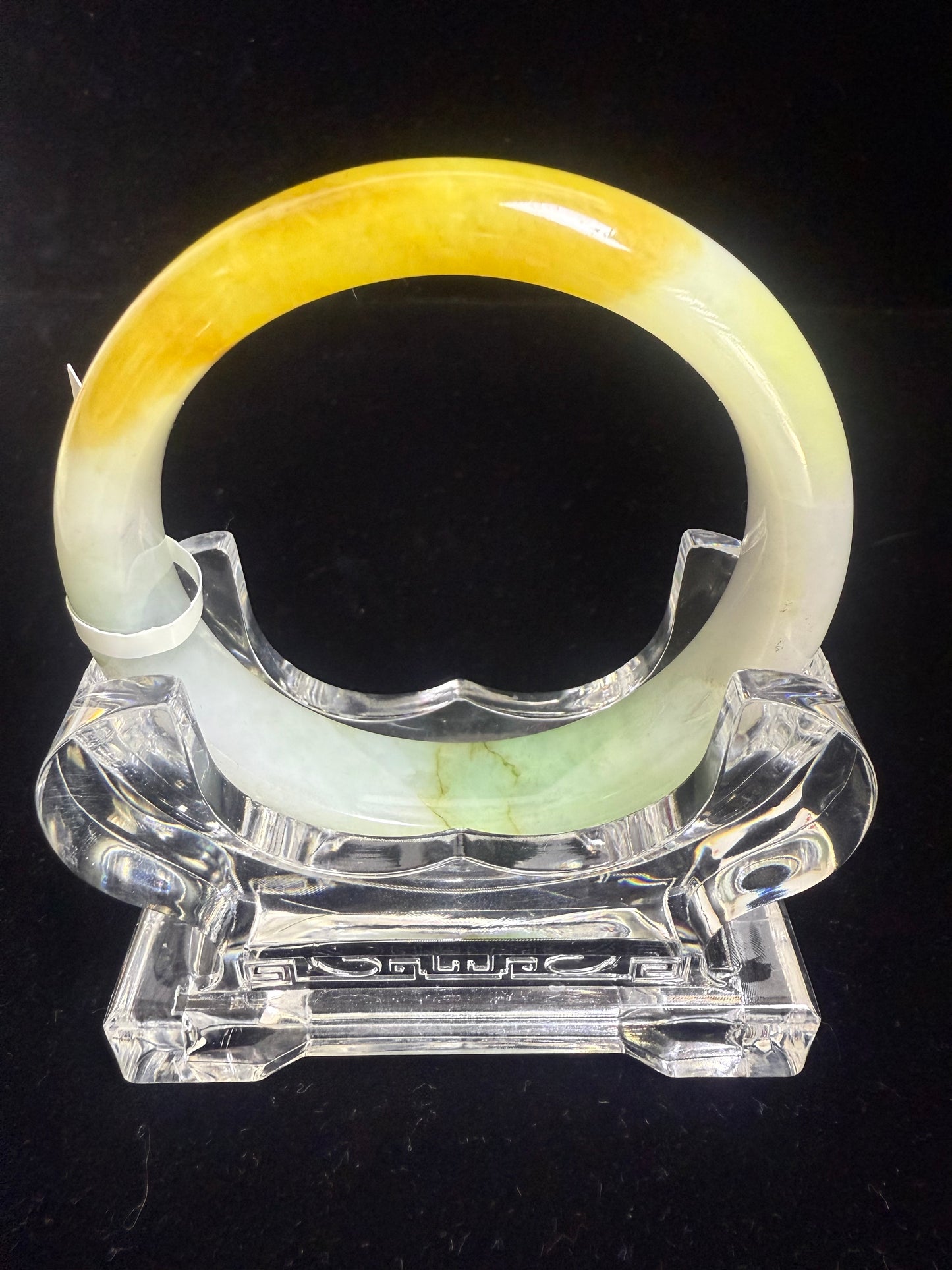 73. Yellow & light green combination Jade bangle
