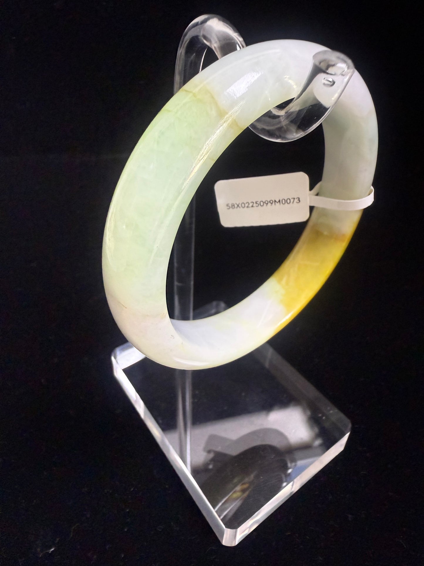 73. Yellow & light green combination Jade bangle