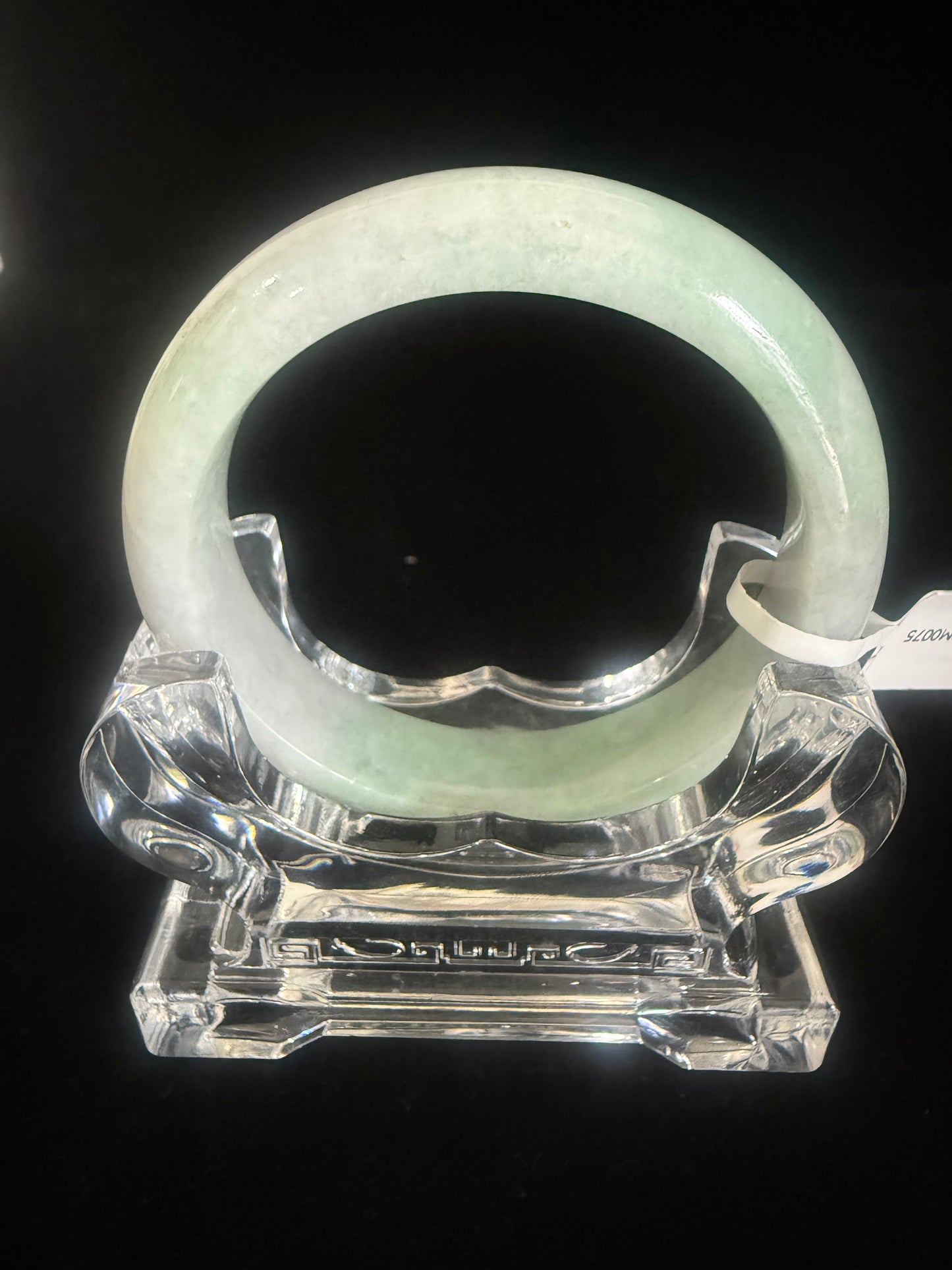75. Green and light greyish combination Jade Bangle