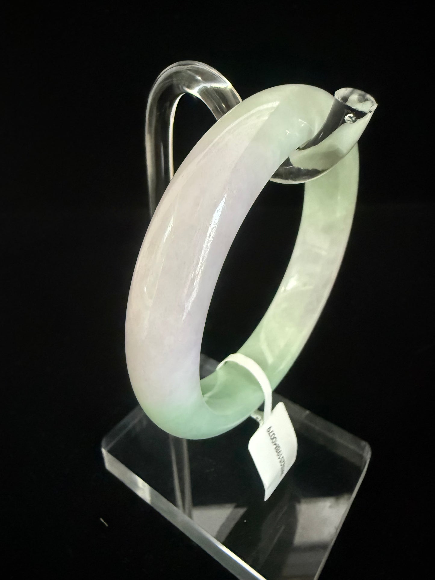 79. Green and Light lavender Jade bangle