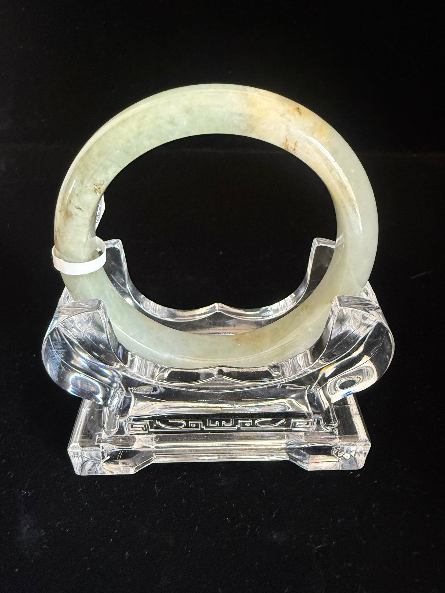 83. Lake green with lake flower and plants jade bangle