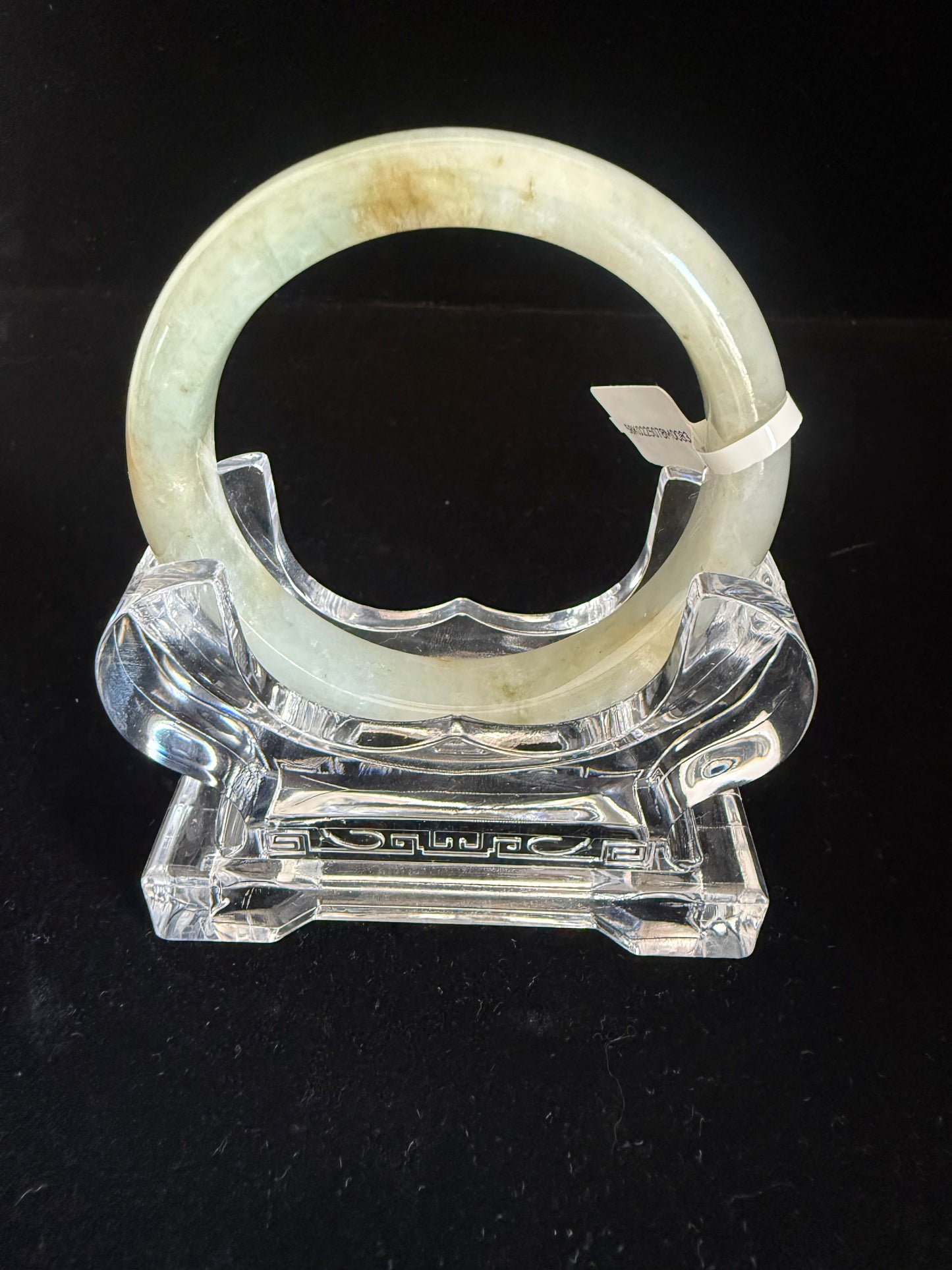 83. Lake green with lake flower and plants jade bangle