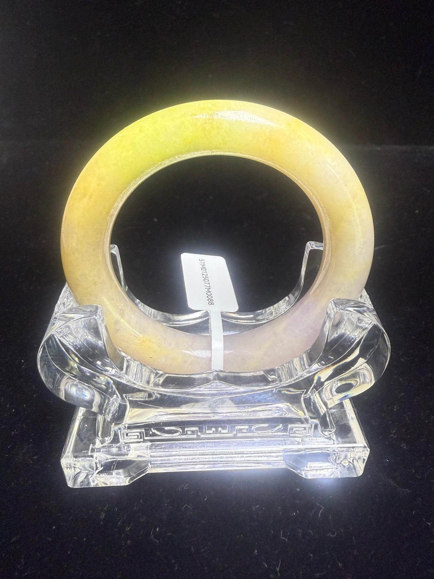 88. Yellow purple green Jade Bangle
