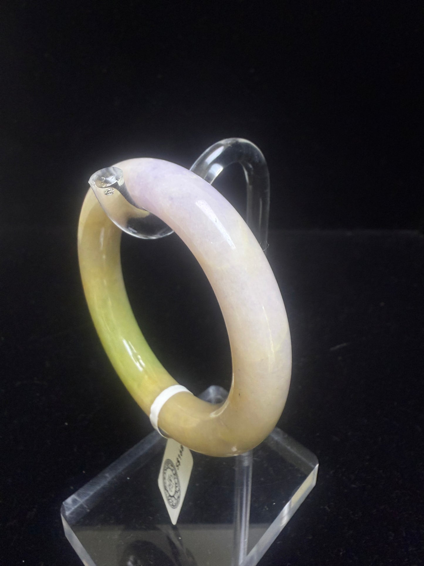 88. Yellow purple green Jade Bangle