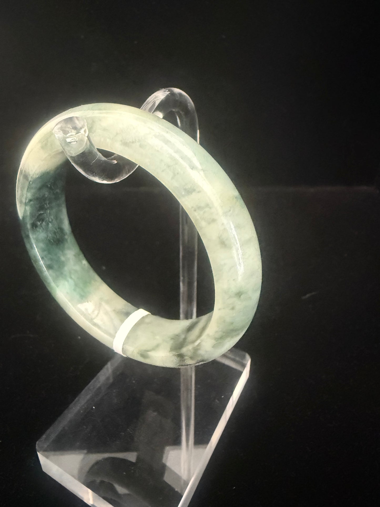 89. Combination of dark and light green jade Bangle