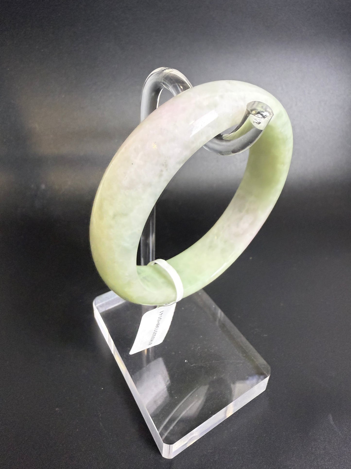 141. Light green with grey jade bangle