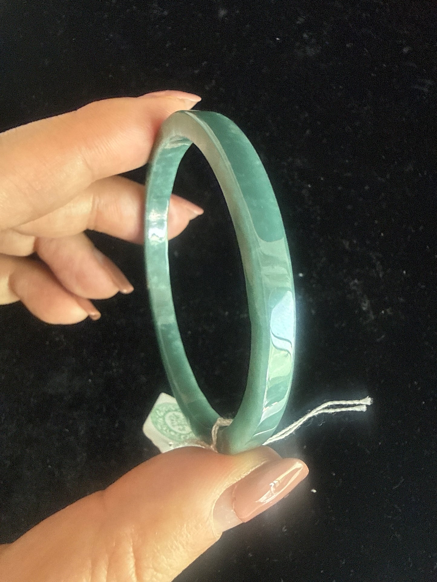 803. Guatemala Type A thin square jadeite bangle
