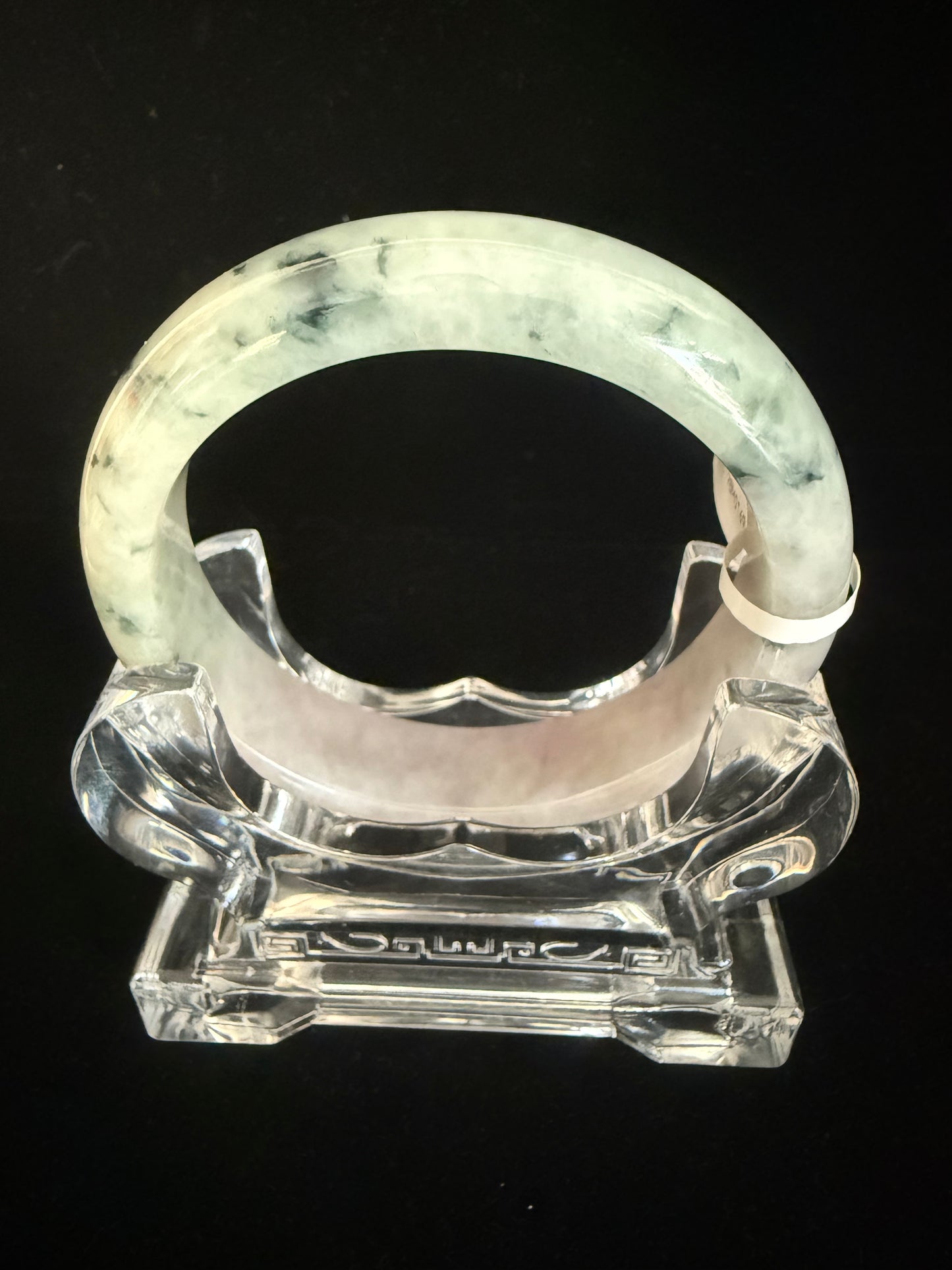 169. Lavender with green floating flower Jade bangle