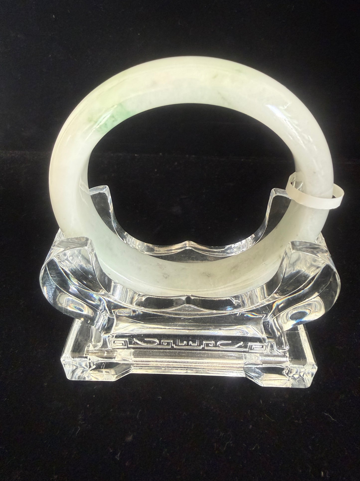 241. Milky white with a dash of green Jade bangle