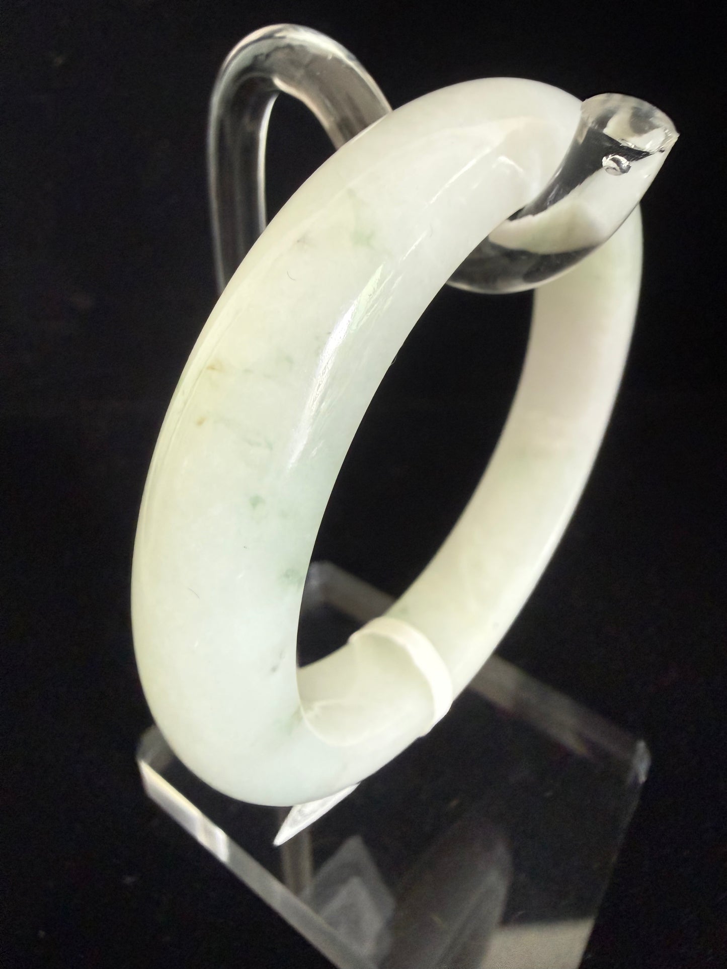244. Translucent white Jade bangle