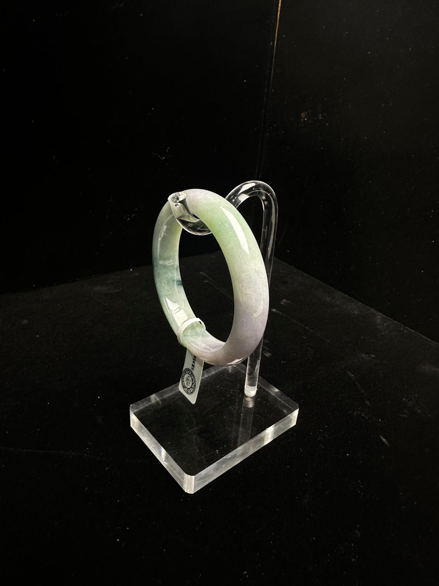 11. Lavender with Tones of Green Jade Bangle
