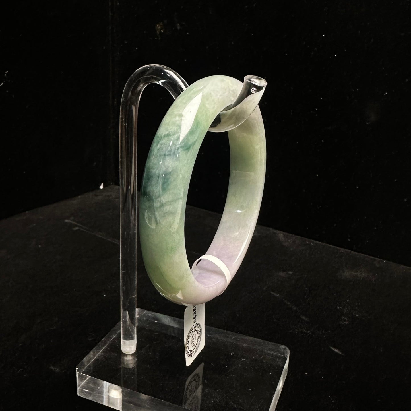 11. Lavender with Tones of Green Jade Bangle