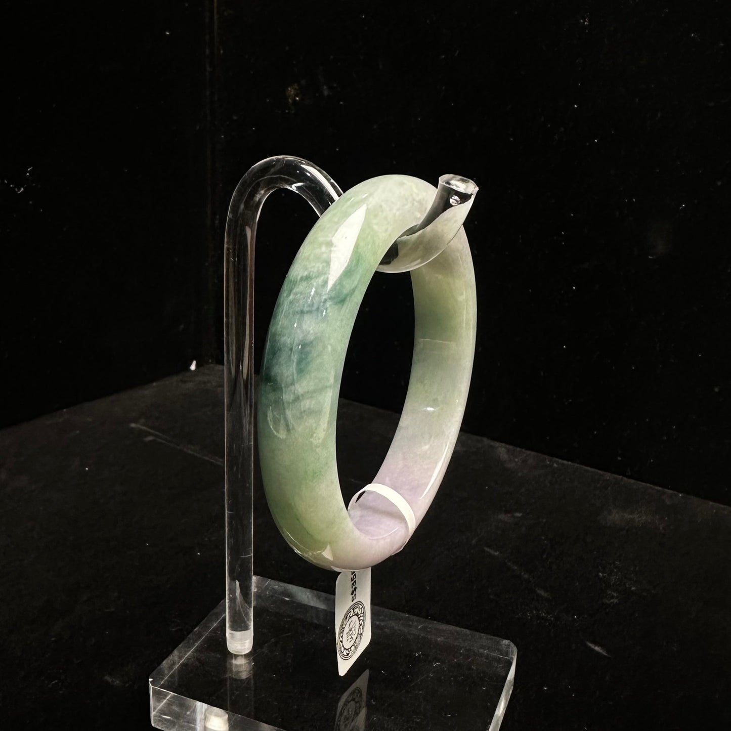 11. Lavender with Tones of Green Jade Bangle