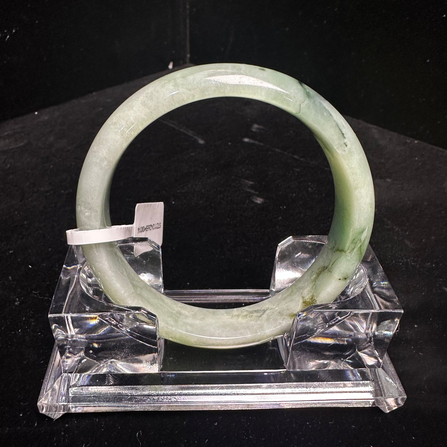 14. Green with Touches of Dark Green Jade Bangle