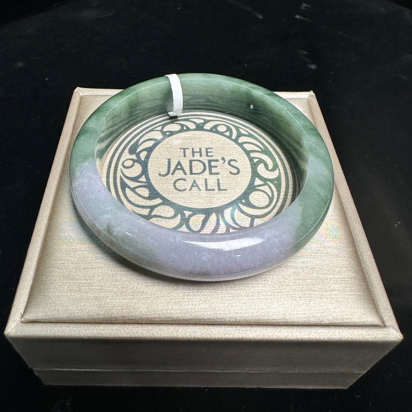 16. Dark Green with a Hint of Lavender Jade Bangle