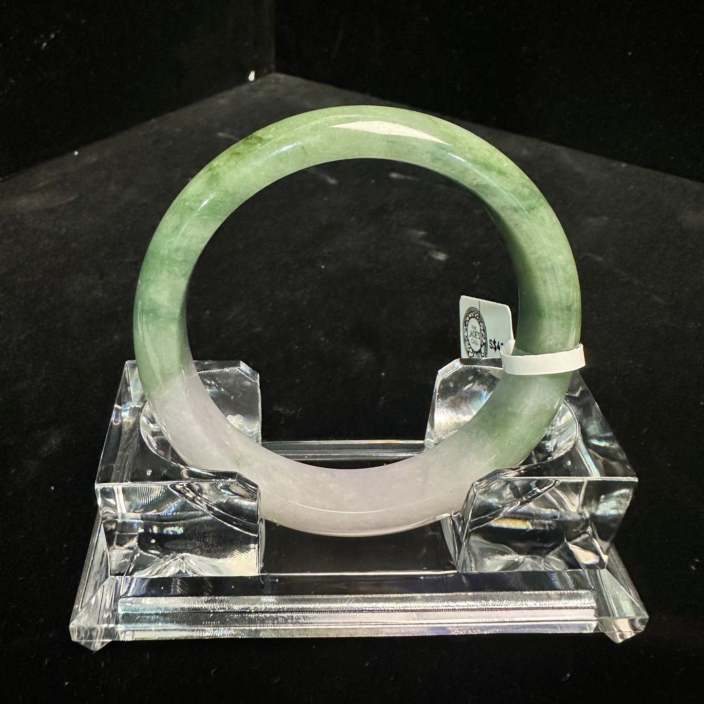 16. Dark Green with a Hint of Lavender Jade Bangle