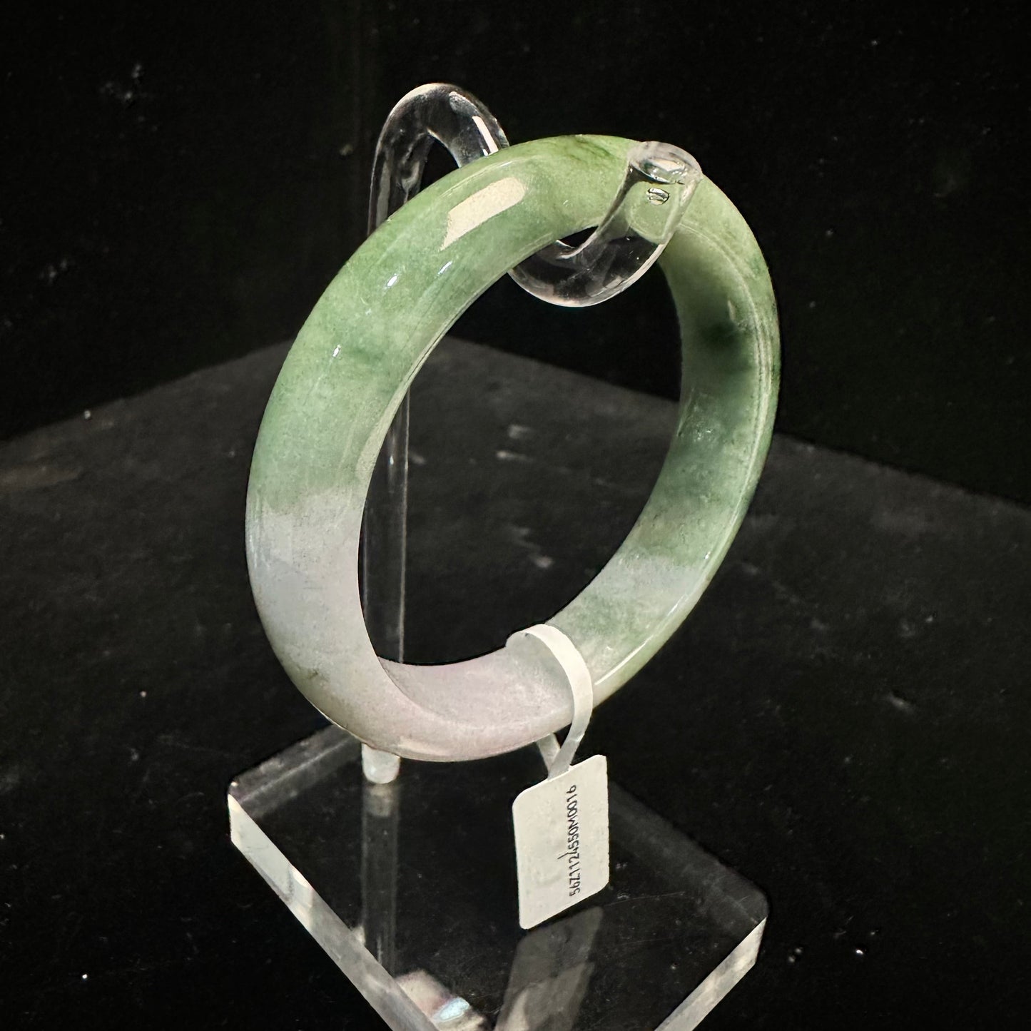 16. Dark Green with a Hint of Lavender Jade Bangle