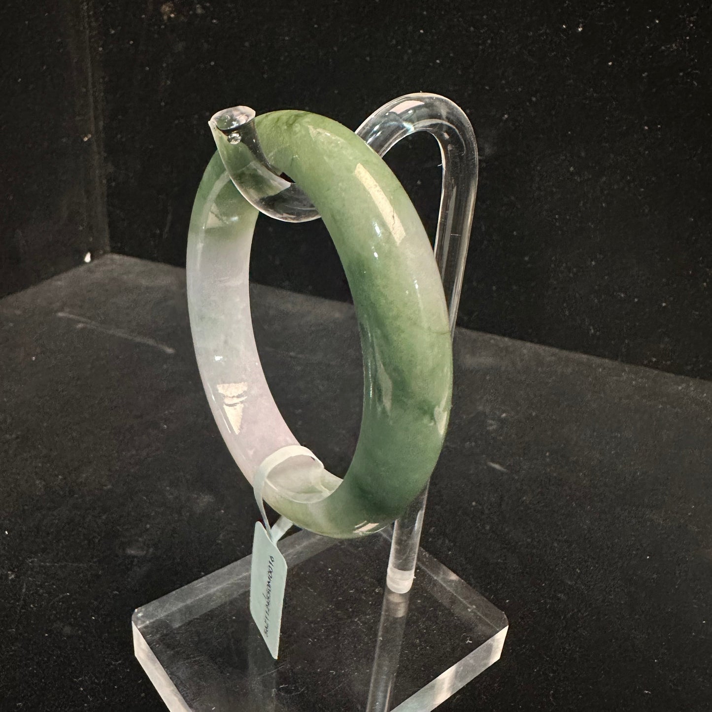 16. Dark Green with a Hint of Lavender Jade Bangle