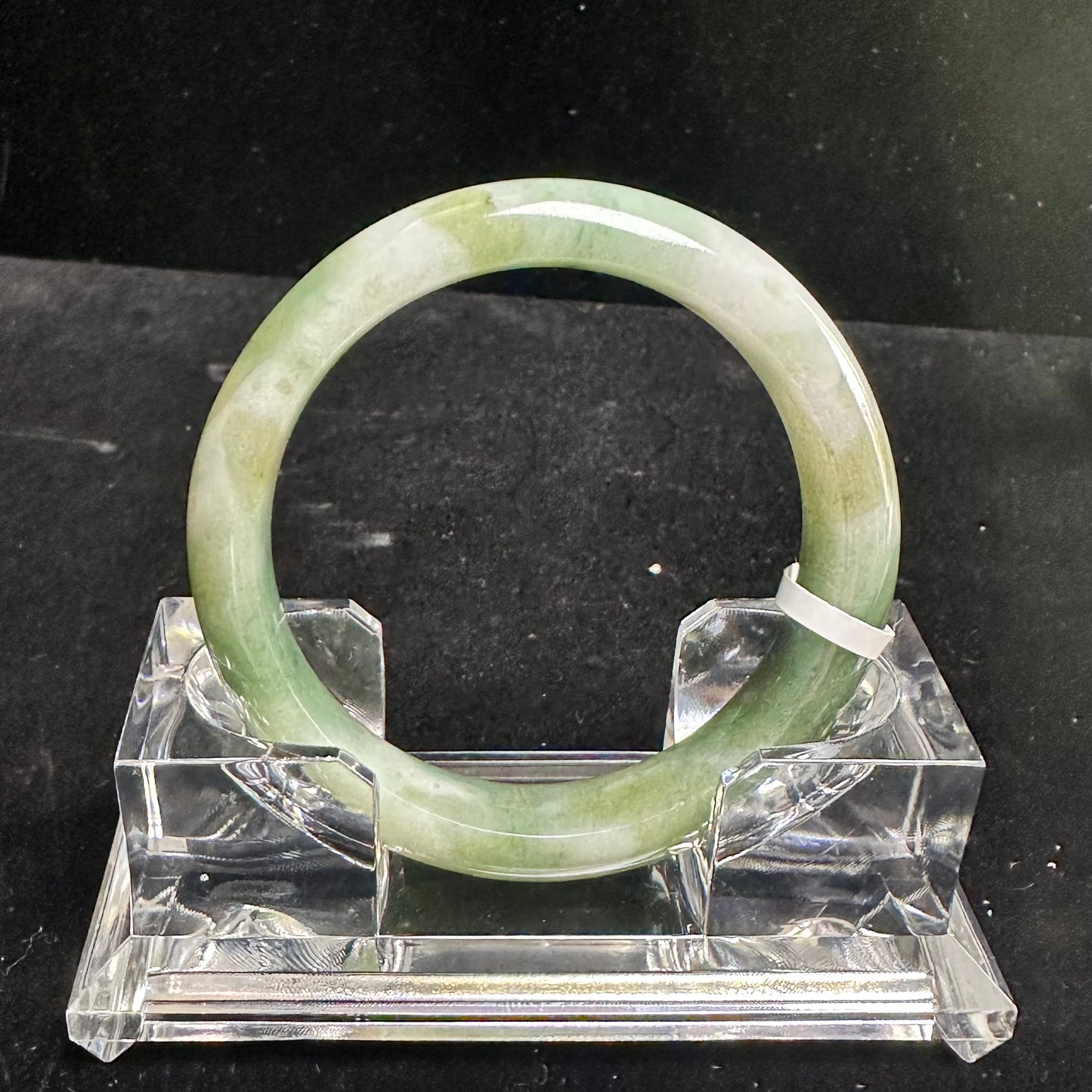 21. Dark Green and White Jade bangle