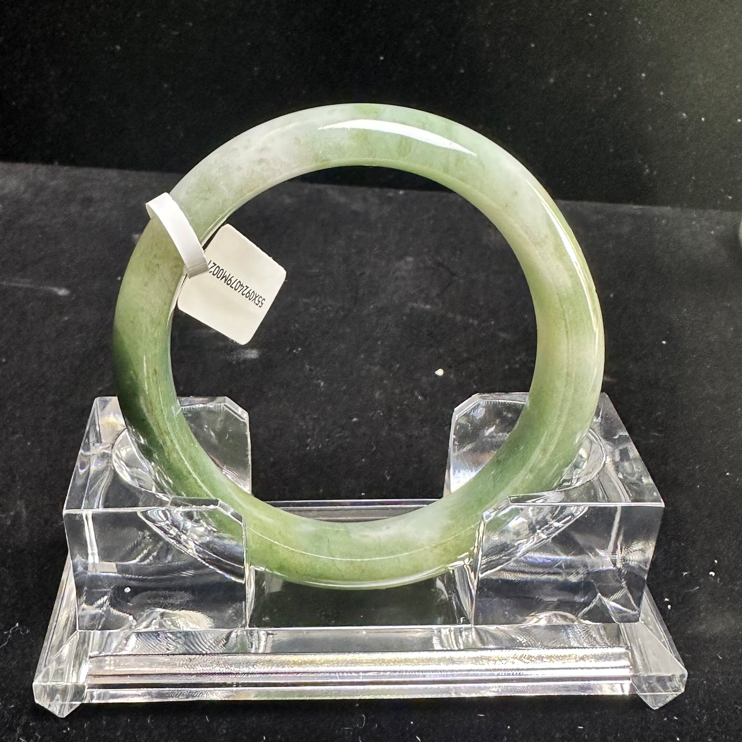 21. Dark Green and White Jade bangle
