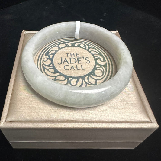27. Frosty White Jade Bangle