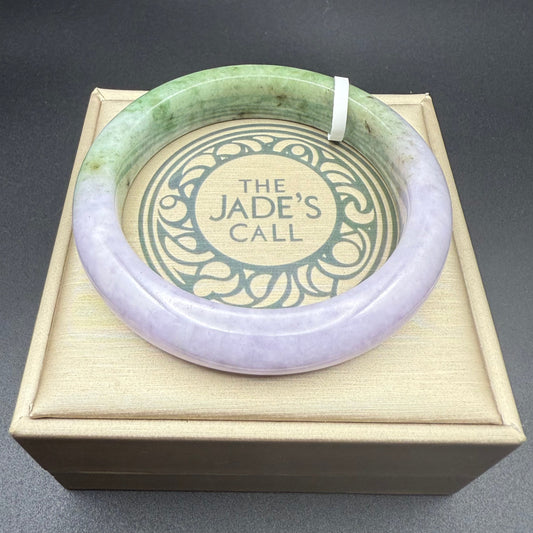 32. Half Purple and Green Jade Bangle